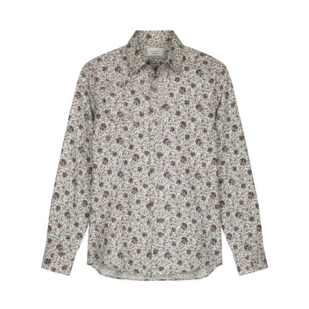 Lands' End Floral Button Up Sz 18 XL No Iron Oxford 90s Butter Mom Cottagecore